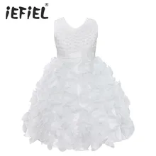 Высокое качество; Новинка; Вечерние платья подружки невесты с цветочным узором для девочек; пышное платье принцессы для маленьких девочек; подарок из органзы; платья для первого причастия