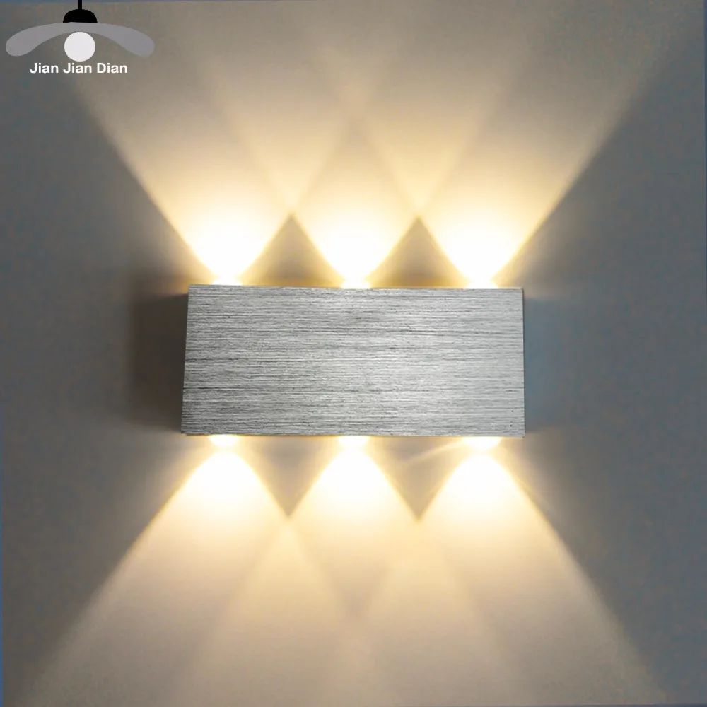 JJD Led Wall Lamp Modern Sconce Stair Light Fixture Living Room Bedroom Bed Bedside Indoor Lighting Home Hallway Loft Silver
