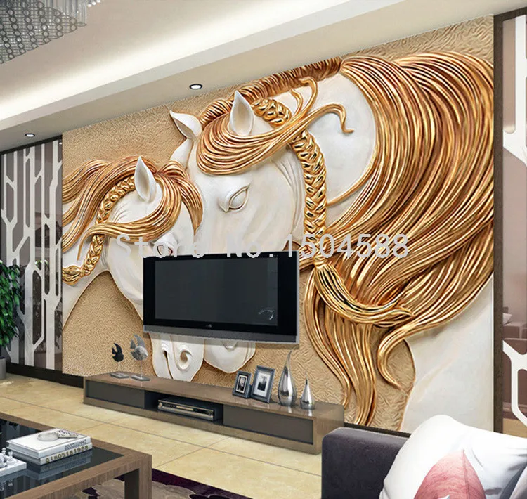 Современные богемные 3D стерео рельеф лошадь фото отель расписные обои Ресторан Кафе гостиная абстрактное искусство обои домашний декор