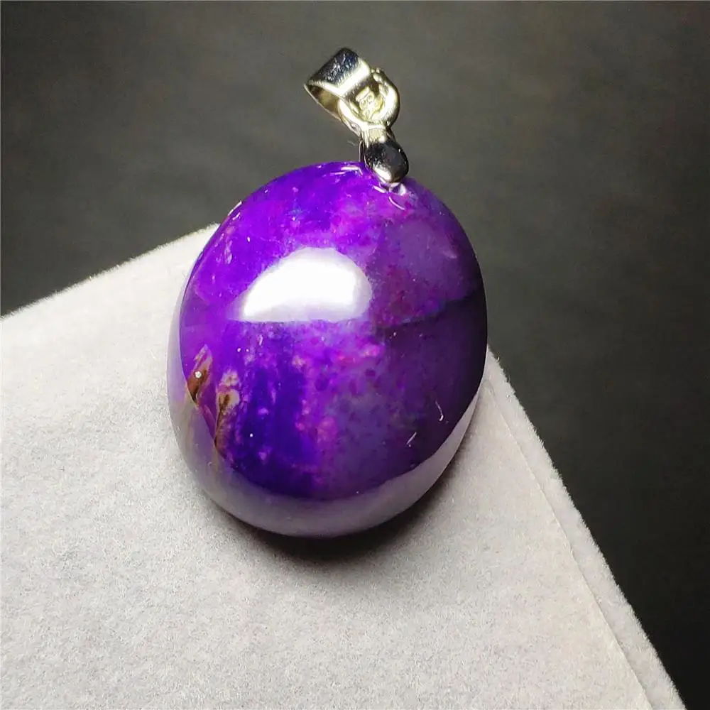 

Genuine Natural Purple Sugilite Lady Pendant 23x19x10mm Oval Fashion Bead Charms Women South Africa Necklace Pendants AAAAA