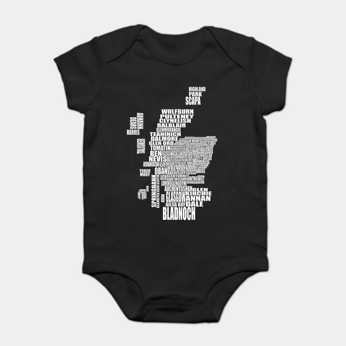 

Baby Onesie Baby Bodysuits kid t shirt Fashion Cool Funny Distillery Map of Scotland Customized Printed