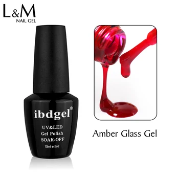 

6pcs ibdgel Brand black bottle Art Nail Gel Color Hot sale Soak Off amber glass series uv/led lamp soack off Nail Gel Polish