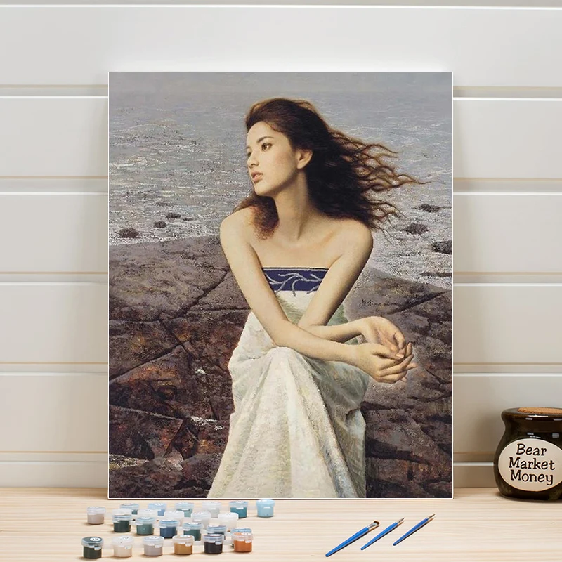 

Woman Painting By Number 40x50cm One Piece Girl DIY Paints Acrylic On Canvas Wall Pictures For Bedroom Decor Hand-painted Color