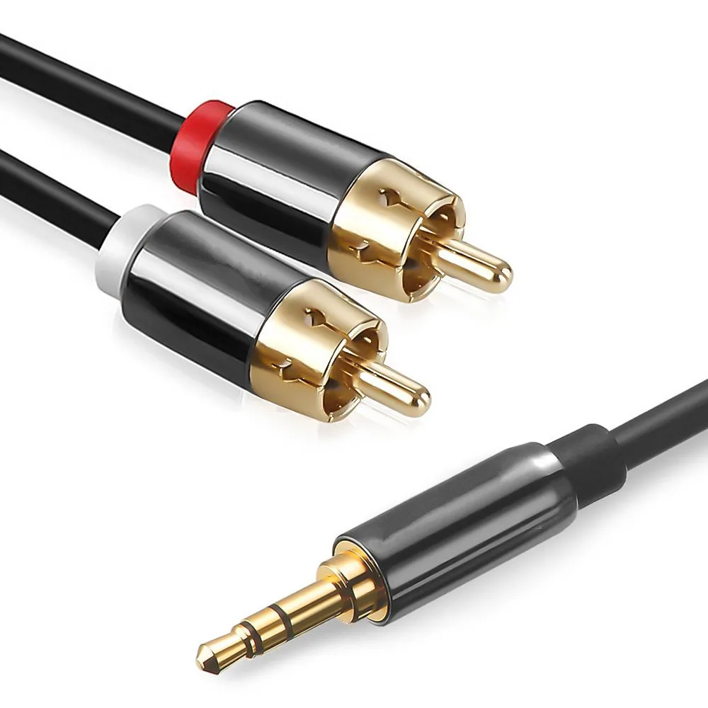3.5mm Jack to 2 RCA Audio Cable Male to Male 1m for Mobile Phone DVD MP3 PC Connect Speaker Amplifier Subwoofer Mixer Aux Cable 3.5mm Jack to 2 RCA Audio Cable Male to Male 1m for Mobile Phone DVD MP3 PC Connect Speaker Amplifier Subwoofer Mixer Aux Cable