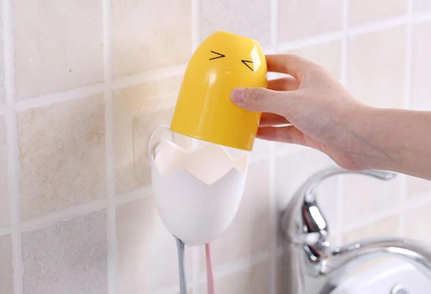Мультфильм милый настенное крепление паста оснастки типа подвязки держатель для зубных щеток ванной комнаты
