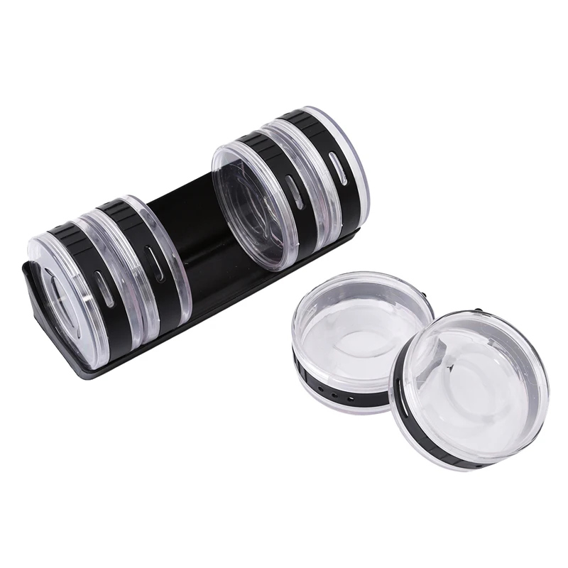 

6PCs/ Set Seasoning Storage Cans Salt And Pepper Jar Plastic Bottles For Sauces Mini Rack Condiment Vial Container
