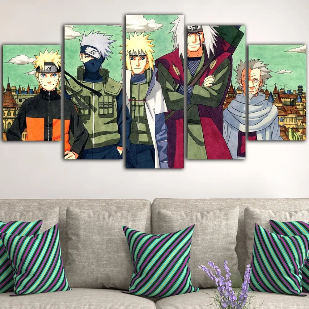 5 шт. плакат аниме горячее Аниме Наруто Tableau Peinture сюр Toile Холст Плакаты с живописью и принты гостиная Прямая