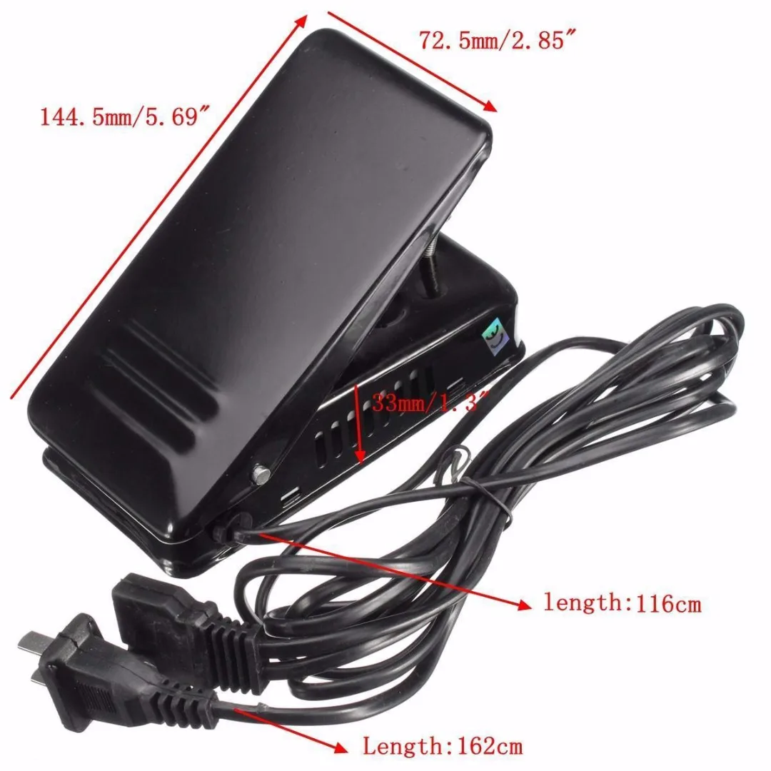 220V 100W Universal Home Sewing Machine Motor Foot Pedal Controller Black 6000rmp
