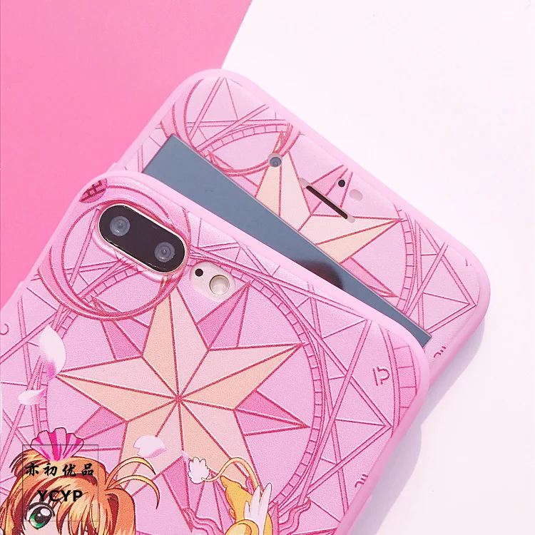 Чехол для iphone XS Max Sailor Moon+ пленка для экрана из закаленного стекла, Чехол для карт Sakura для iphone X XR 6 6 S 7 plus 8 8 plus