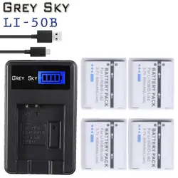 LI-50B высокой емкости li 50b батареи 600 мАч + Dual USB зарядное устройство для выбора Olympus Stylus Tough серии цифровых камер