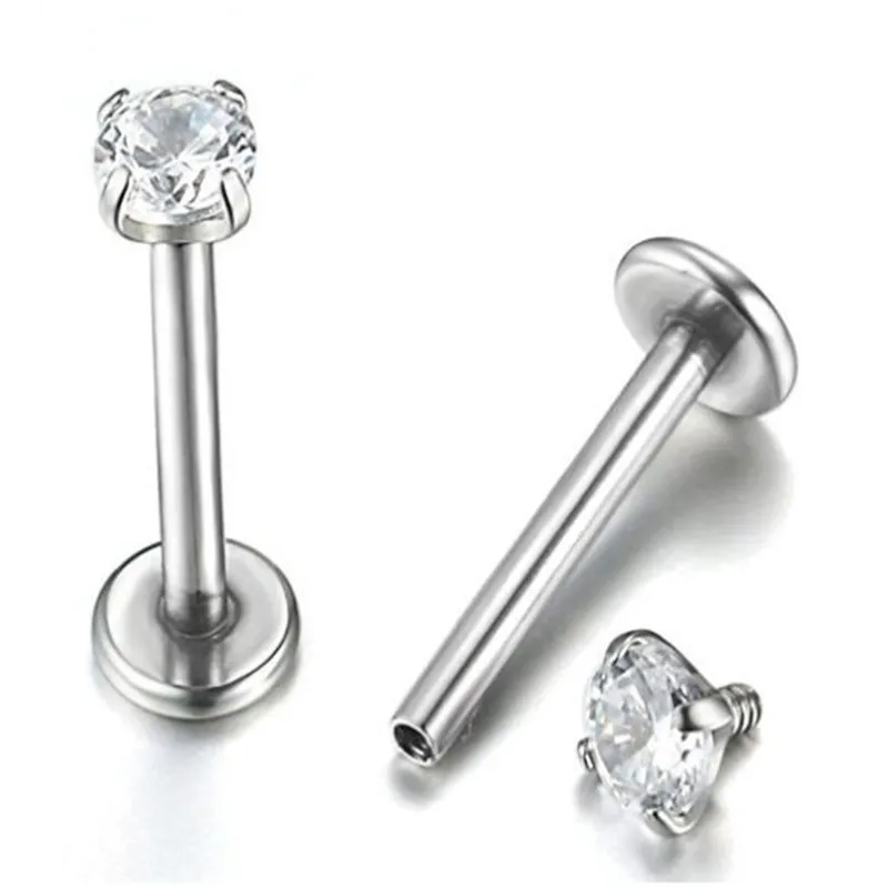 

1pc Punk Round Bar Lip Ring Stud Piercing Labret Piercing Tragus Cartilage Stainless Steel