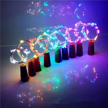 Светильник для пивной бутылки с пробкой 1 м 10LED медная Серебряная струнная лампа для Рождества, свадьбы, сказочный светильник, украшение
