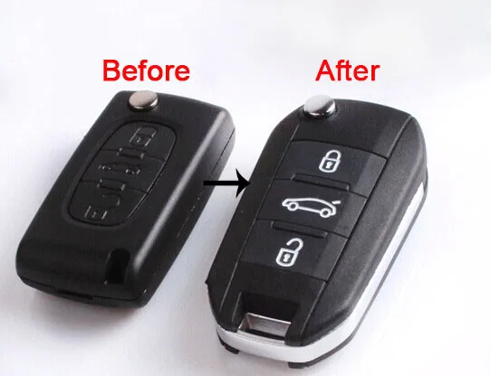 3 Button 508 Style Modified Flip  Remote Key Shell  For Citroen Triumph Sega C5 (VA2  Blade without Groove) (1)