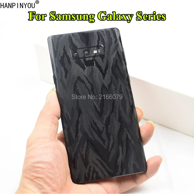 

For Samsung Galaxy Note 10 9 8 5 S10 9 8 Plus 3D Black Camouflage Full Cover Back Film Matte Protective Skin Decal Sticker