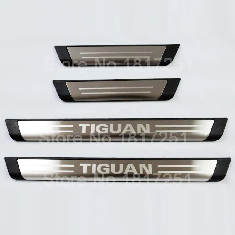 Prix pour Livraison Gratuite Porte Sill plat D'usure En Acier Inoxydable Bienvenue Pédale Accessoires De Voiture Pour VW Tiguan Prix pour Livraison Gratuite Porte Sill plat D'usure En Acier Inoxydable Bienvenue Pédale Accessoires De Voiture Pour VW Tiguan