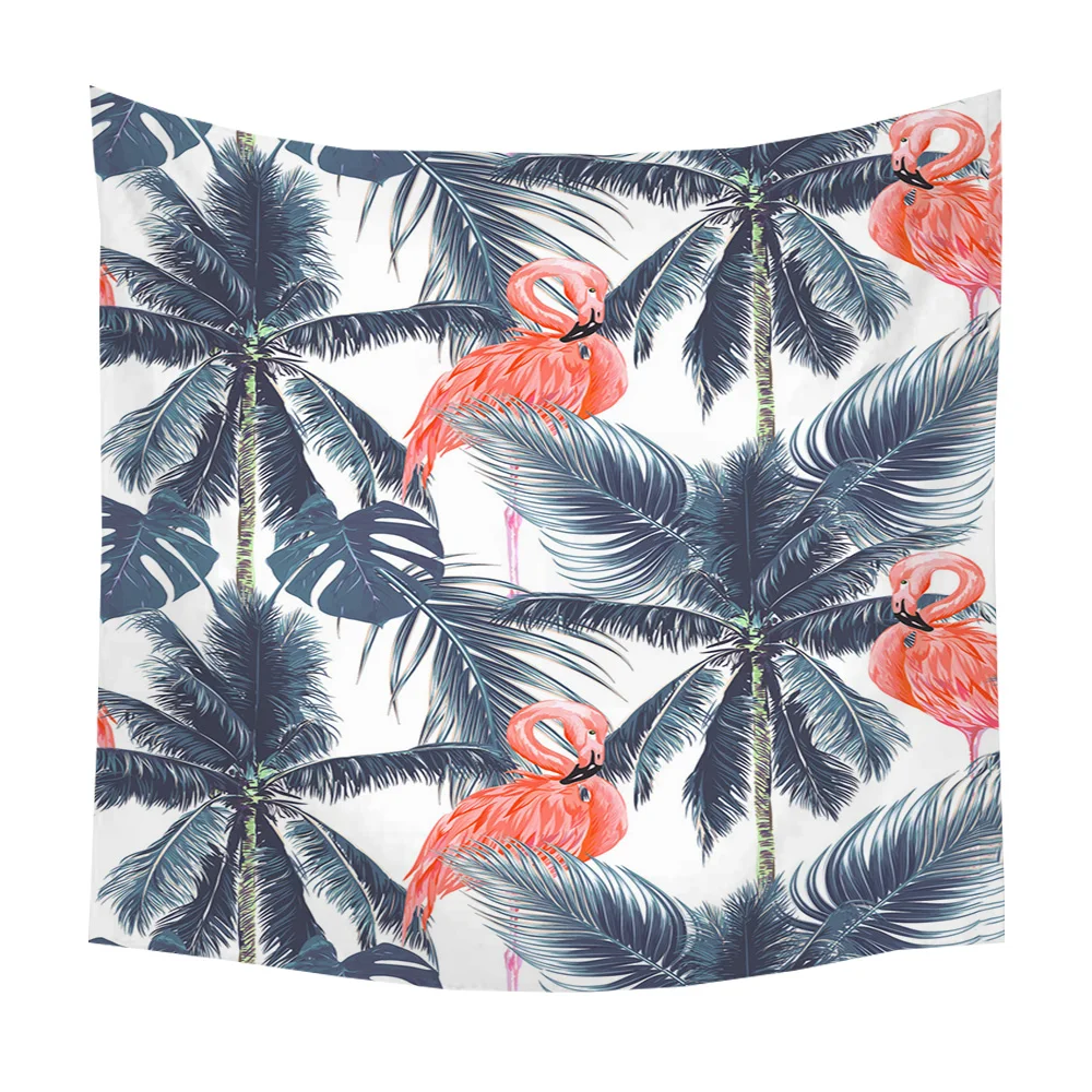 Boniu Фламинго гобелен настенный гобелен тропические растения с принтом психоделический хиппи гобелены домашняя декоративная шаль одеяло