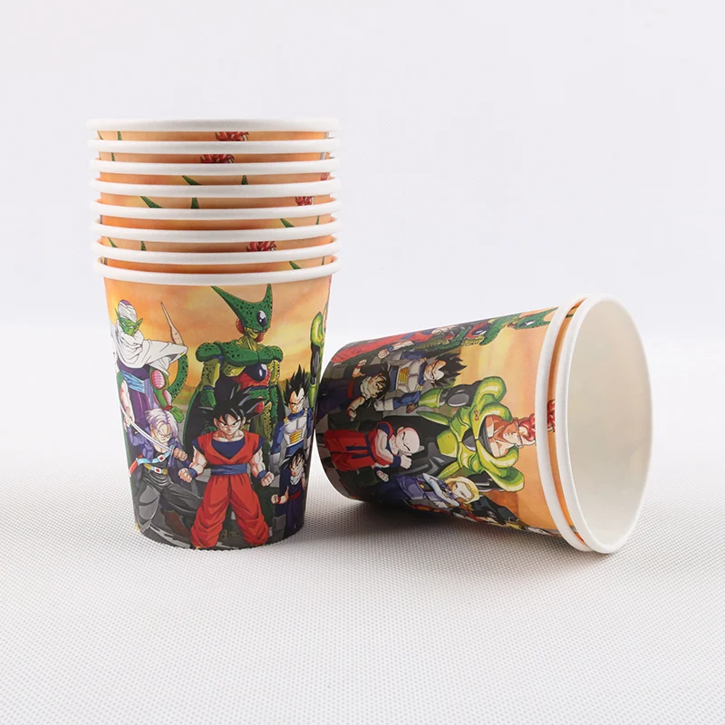 

Dragon Ball Disposable Tableware Paper Cups Kids Baby Shower Birthday Party Wedding Tableware Events Supplies