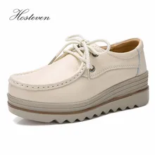 Hosteven Women Shoes Sneaker Loafers Moccasins Ballet Genuine Leather Flat Platform Woman Shoes Female Women Shoe timetang genuine leather shoes women solid loafers women flats ballet spring summer flat shoes woman moccasins factory outlet