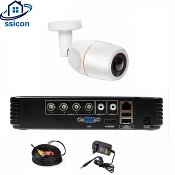 

SSICON 4CH 1080N AHD DVR Kit CCTV System 1pc 1080P AHD Bullet Fisheye IR Security Camera 2MP Outdoor Security Surveillance Set