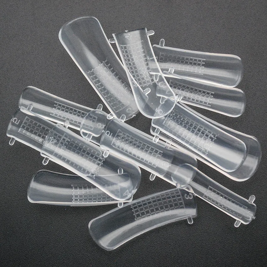 

20pcs Clear Nail Dual Forms Finger Extension 10 Different Sizes Quick Building Mold Tips Poly Gel False Nail Art UV Tool ZT2003