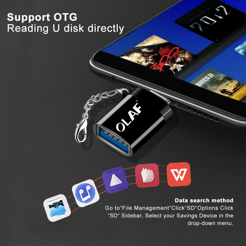 Адаптер для кабеля OLAF OTG Micro USB Xiaomi Redmi Note Samsung Android зарядный конвертер 2 0 Кабельный