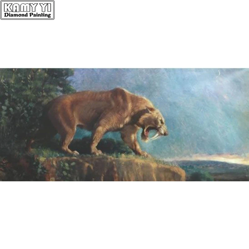 

5D Diy Diamond Painting rhinestones Diamond embroidery Diamond mosaic"Sword teeth tiger"Home decor Cross stitch Wall decor