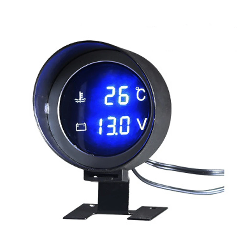 Tanie DC 12 V 24 V lcd do samochodu woltomierz cyfrowy wskaźnik temperatury wody z czujnikiem