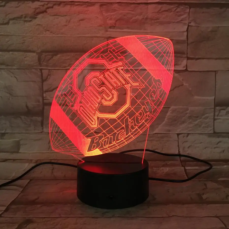 

Ohio State Buckeyes College Football Usb 3d Led Night Light Boy Child Kids Fans Birthday Gifts University Desk Lamp Bedroom Neon