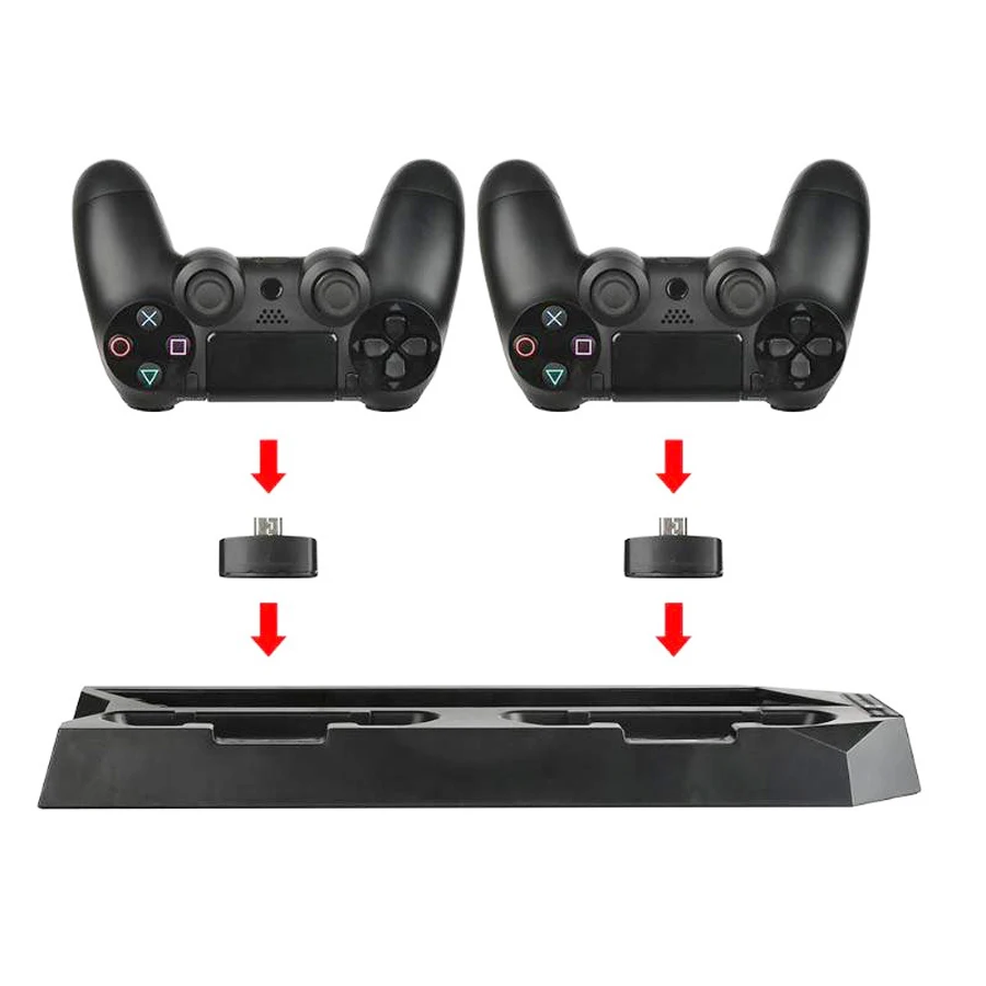  Vertical Stand with Cooling Fan Charging Stand USB HUB Charger Game Console Stand Holderfor PS4 Pro