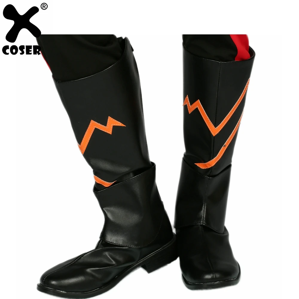 XCOSER The Flash Season 3 Edward Clariss The Rival Boots Black PU Knee
