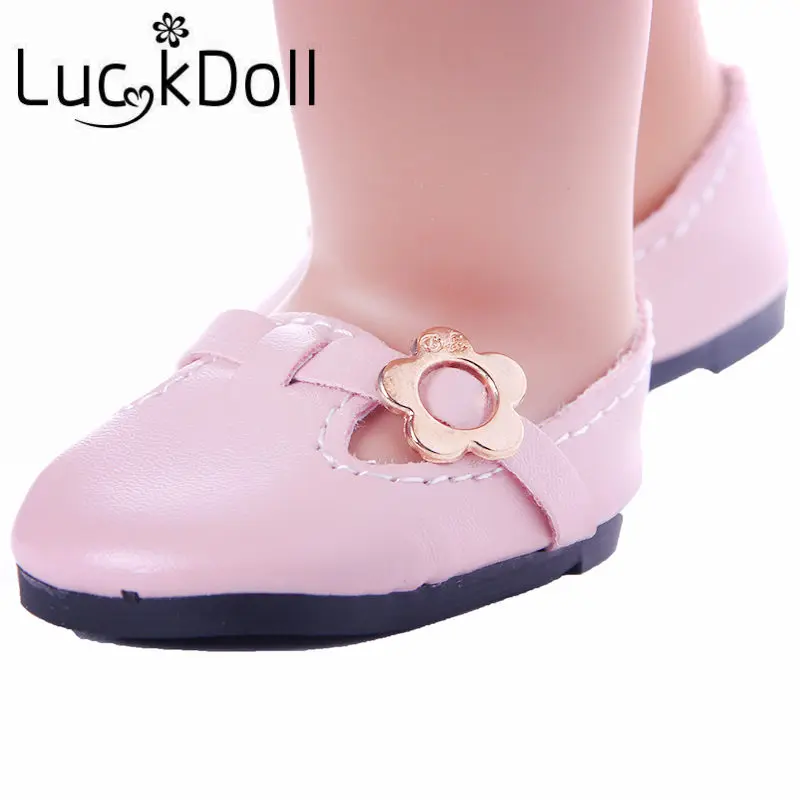 LUCKDOLL однотонная Милая модная обувь подходит для 18 дюймовых американских кукол 43