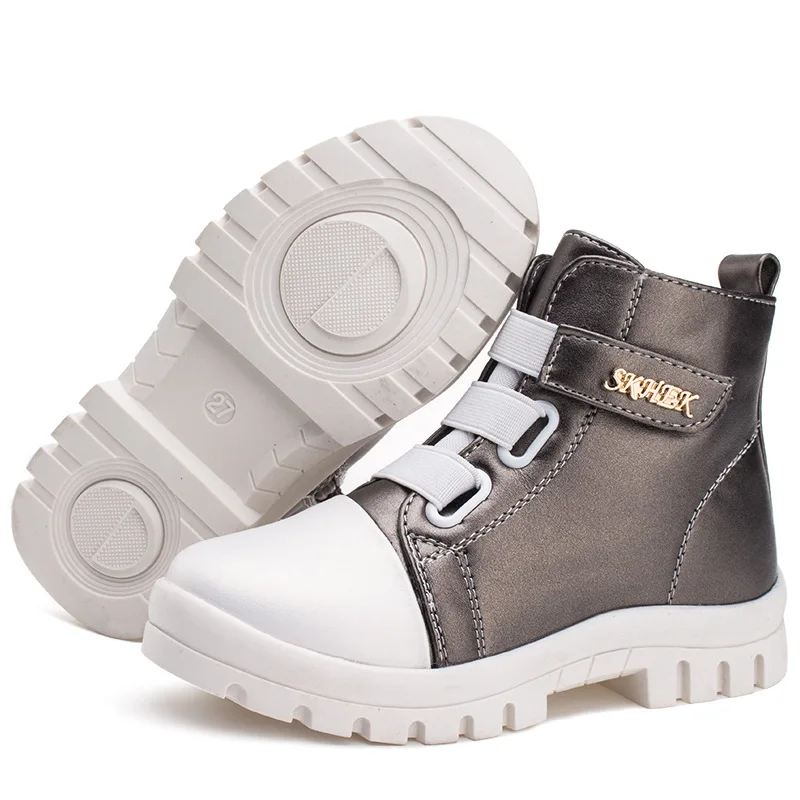 

Children Boots Winter Ankel Boots Hook&loop Soft Unisex Rubber Fashion Boots Round Toe Flat Shoes Zipper Platform Kids Shoes
