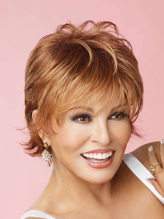 High Quality Short Wave Raquel Welch Synthetic Wigs In Fiery Red with