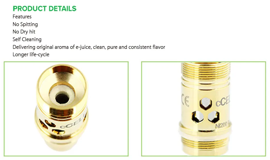 5 шт. испаритель керамический CCELL замена катушки 0.5ohm SS316/0.6ohm SS316/0.9ohm Kal катушка для танк-мишень/ORC танк