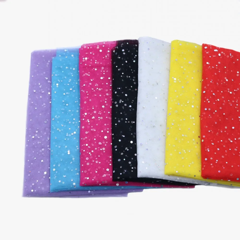 1Y Dot Sequins Mesh Yarn Fabric Gradient Gauze Pettiskirt Skirt Red Background Decoration Handmade DIY | Дом и сад