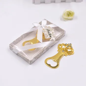 

20pcs Luxurious Gifts Wedding Favors golden crown beer bottle opener casamento mariage decoration event party supplies