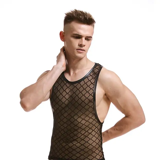 Buy Summer Mens Plaid Tank Tops Man Sexy Funny