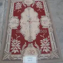 " x 5" Aubusson плетеные коврики Новая Зеландия шерсть ручной работы, Французский Aubusson стиль