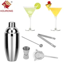 Hourong 5 шт. 750 мл из нержавеющей стали набор для коктейлей ситечко для льда зажим ложка-мешалка мерная чашка барные Инструменты Набор для коктейлей