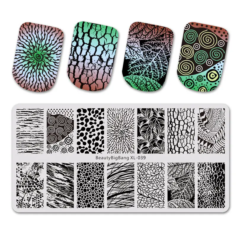 Beautybigbang кружева сексуальный стиль ногтей штамповки пластины для ногтей искусство трафарет шаблонные штампы пластины carimbo de unha дизайн ногтей - Цвет: L