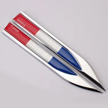 

Car styling Flag shaped fender side metal blade car sticker car accessories for DS DS4S DS5 DS5LS DS6 DS7