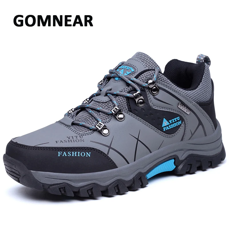 

GOMNEAR Outdoor Tourism Hiking Shoes Big Size Men's Hiking Sneakers Trekking Mountain Climbing Sneakers Antiskid Breathable Boot