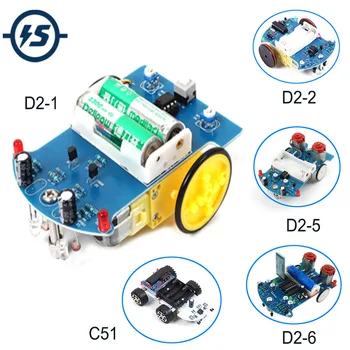 

DIY Kit Intelligent Tracking Line Smart Car Suite Kit 51 MCU Electronic Patrol Automobile Parts D2-1 D2-2 D2-5 D2-6 C51