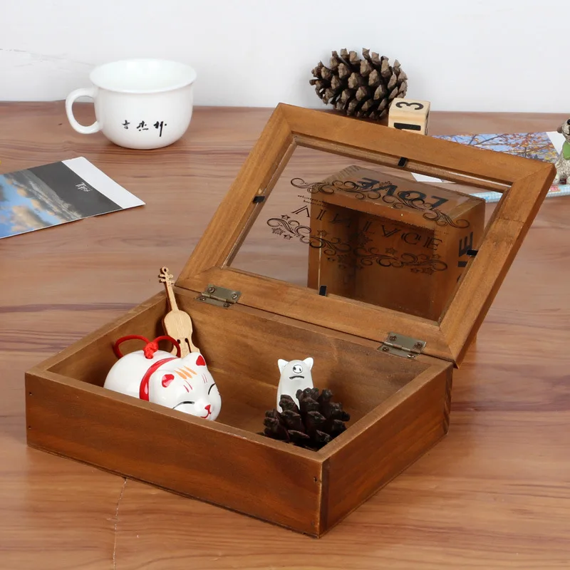 Wood Cosmetic Box Sundries Storage Box Multi functional Makeup