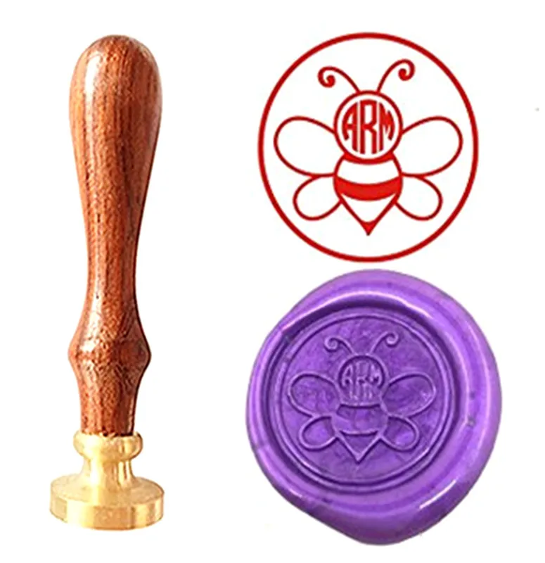 Lovely Bee Monogram Vintage Custom Picture Logo Luxury Wax Seal Sealing