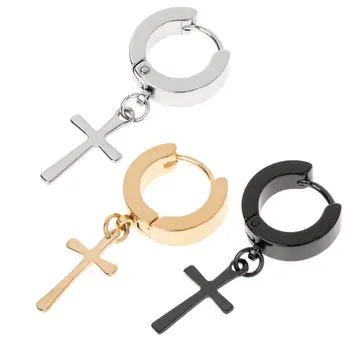 

1pc Chic Earrings Cross Ear Stud Jewelry Charms Fashion Party Gifts Wedding Women Men Pendant Dangle Stylish Decoration