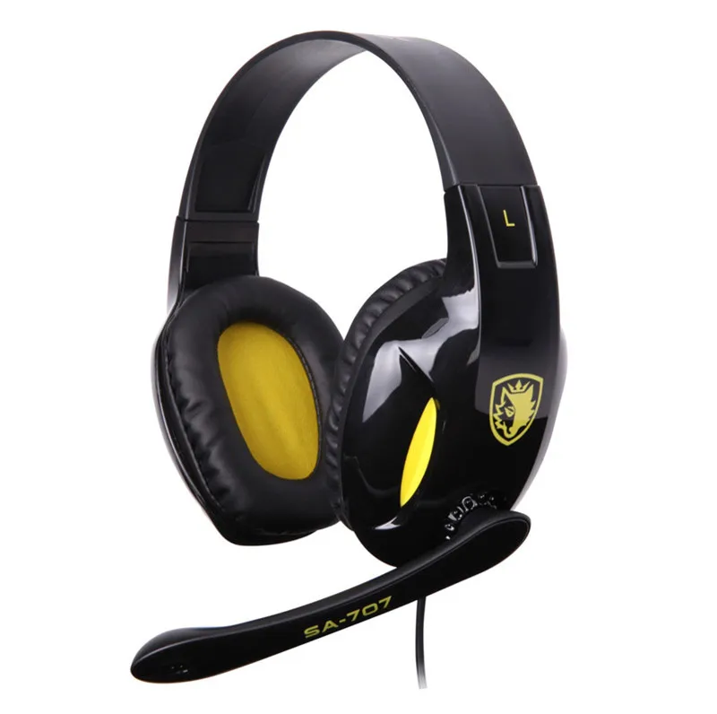 2015 New SA 707 Stereo Gaming Headset Wired Headphone Headband Earphone with Mic Volume Control for