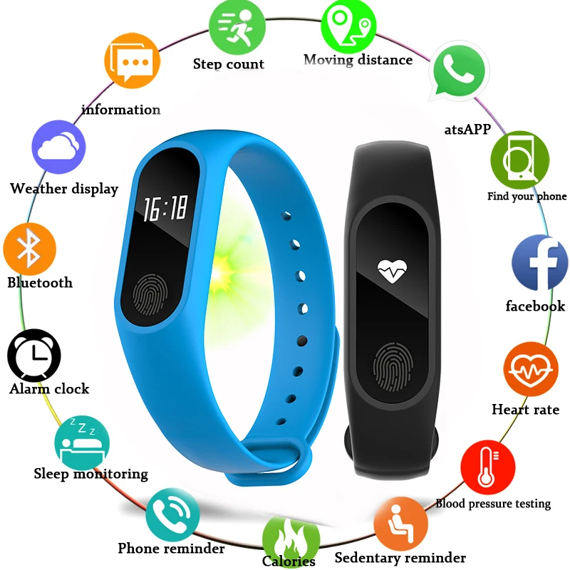 

2018 IP67 M2 Smart Wristband OLED Touch Screen BT 4.0 Bracelet Fitness Tracker Heart Rate Sleep Monitoring Pedometer Smart Watch