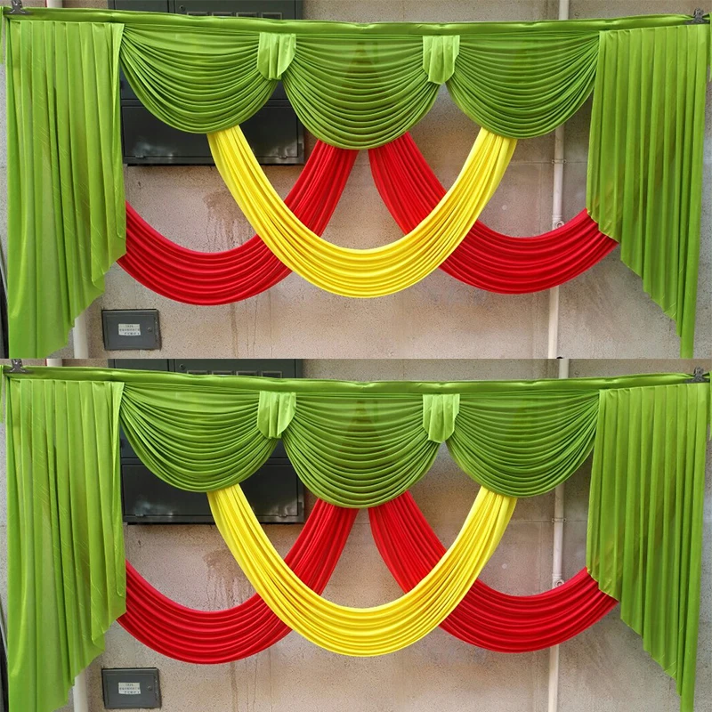 

140" length Ice silk wedding backdrop swags colorful wedding drapery curtain swag for event party decoration