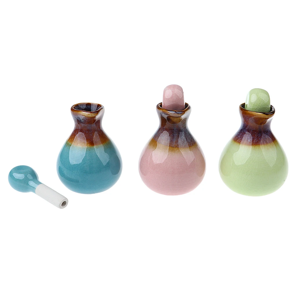 3Pieces Fragrance Diffuser Ceramic Essential Oil Bottle Fragrant Empty Vials Indoor Decoration Embellishment the Life